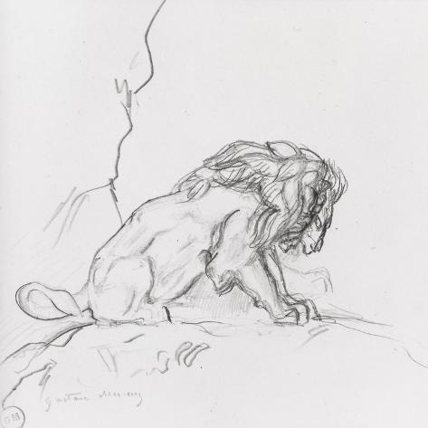 Giclee Print: Lion by Gustave Moreau: 16x16in