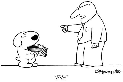 Art Print: File! - New Yorker Cartoon by Charles Barsotti: 18x12in