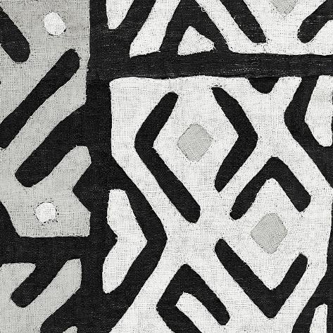 Art Print: Kuba Cloth I Square I BW by Wild Apple Portfolio: 12x12in