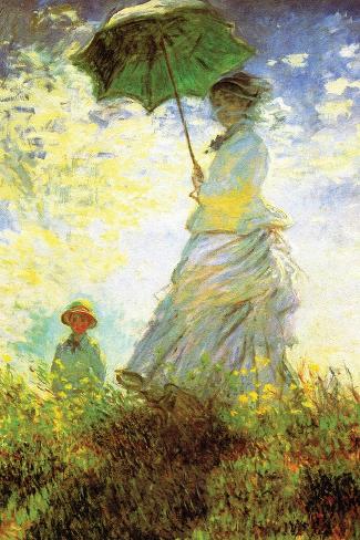 Art Print: Madame Monet and Son by Claude Monet: 18x12in