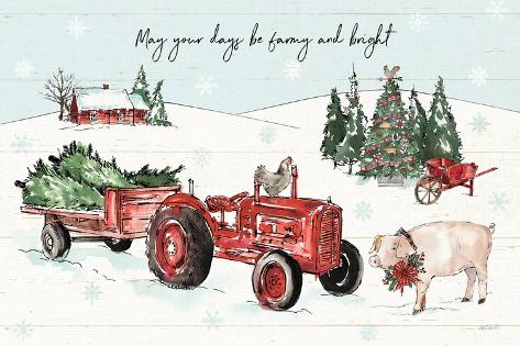 Art Print: Holiday on the Farm I Farmy and Bright by Anne Tavoletti: 18x12in