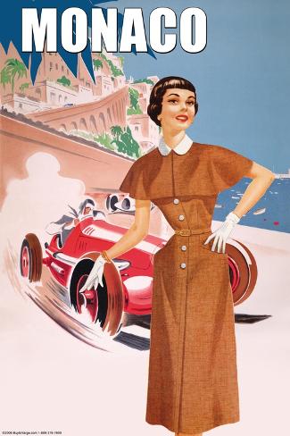 Art Print: Monaco Lady's 50's Fashion II: 18x12in