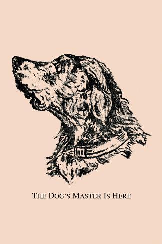 Art Print: Optical Illusion Puzzle: The Dog's Master is Here: 18x12in