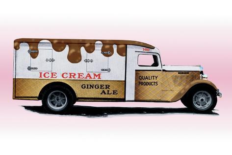 Art Print: Ice Cream Truck: 18x12in