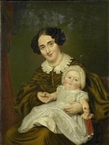 Art Print: Mrs. Carp and Her Young Son. by Louis Moritz: 12x9in