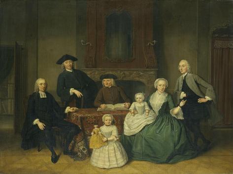 Art Print: Portrait of the Brak Family, Amsterdam Mennonites by Tibout Regters: 12x9in