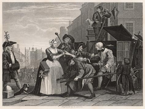 Art Print: Hogarth Rake Plate 4 by William Hogarth: 12x9in