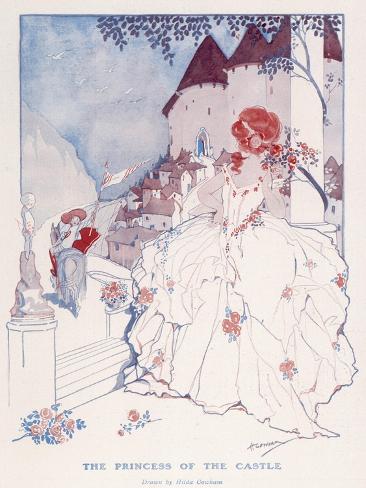 Art Print: The Princess of the Castle by Hilda Cowham: 12x9in