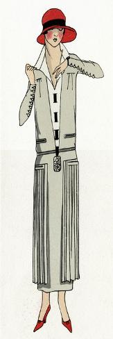 Art Print: Young Lady in Grey Suit by Jean Patou: 24x8in Art Print: Young Lady in Grey Suit by Jean Patou: 24x8in