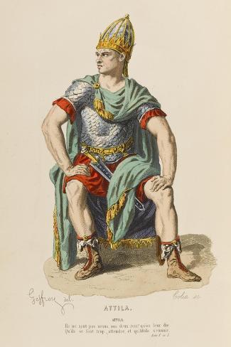 Art Print: Attila, Roi Des Huns' the Character of Attila: 18x12in