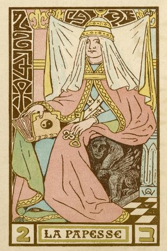 Art Print: La Papesse - Tarot Card Depicting Pope Joan: 18x12in