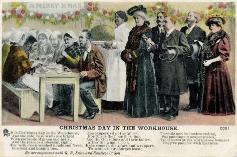 Art Print: Christmas Day in the Workhouse by Peter Higginbotham: 18x12in