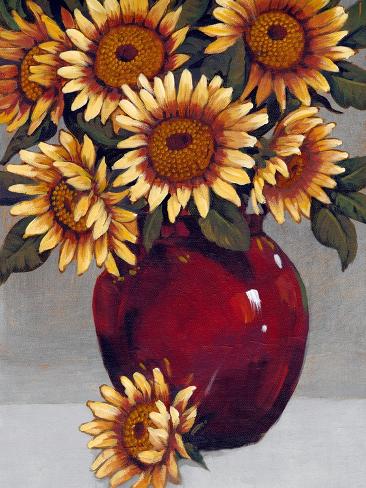 Art Print: Vase of Sunflowers II by Tim OToole: 12x9in