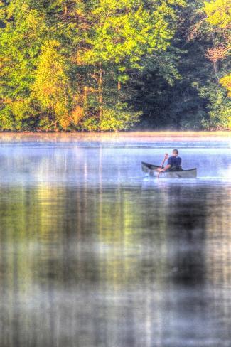 Giclee Print: Canoe on the Lake Vertical by Robert Goldwitz: 18x12in