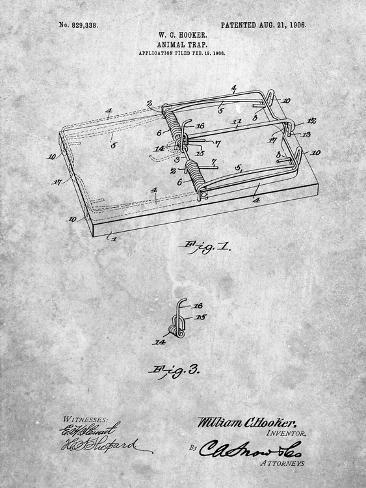 Giclee Print: PP1007-Slate Rat Trap Patent Print by Cole Borders: 12x9in