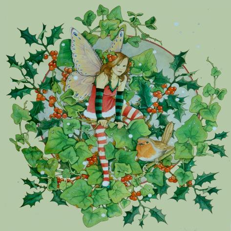 Giclee Print: Winter Robin 2 by Linda Ravenscroft: 16x16in
