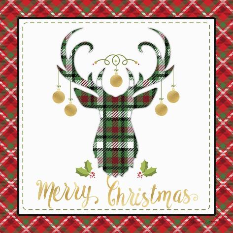 Giclee Print: Plaid Christmas 1 by Jean Plout: 16x16in