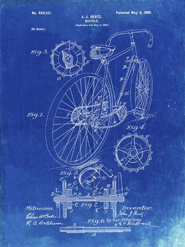 Giclee Print: PP25 Faded Blueprint by Borders Cole: 12x9in