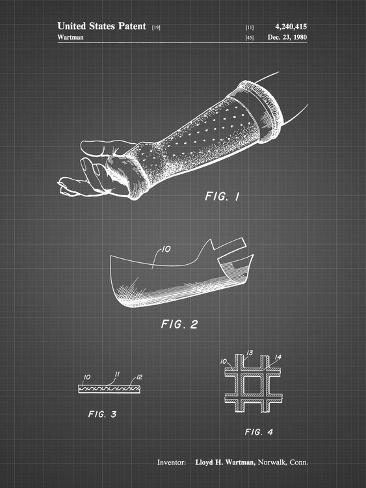 Giclee Print: PP687-Black Grid Orthopedic Hard Cast Patent Poster by Cole Borders: 12x9in