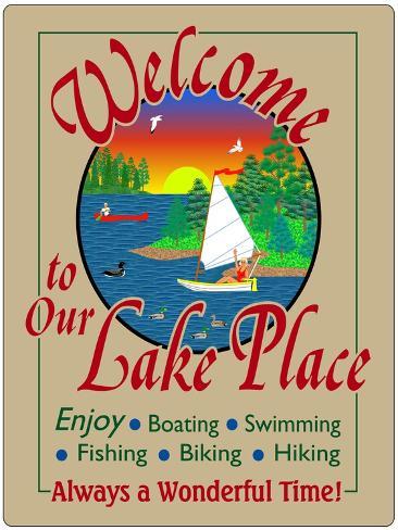 Giclee Print: Welcome to Our Lake Place by Mark Frost: 12x9in