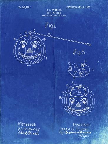 Giclee Print: PP1106-Faded Blueprint Toy Lantern Poste Patent by Cole Borders: 12x9in