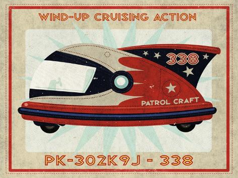 Giclee Print: Patrol Craft 338 Box Art Tin Toy by John W Golden: 12x9in