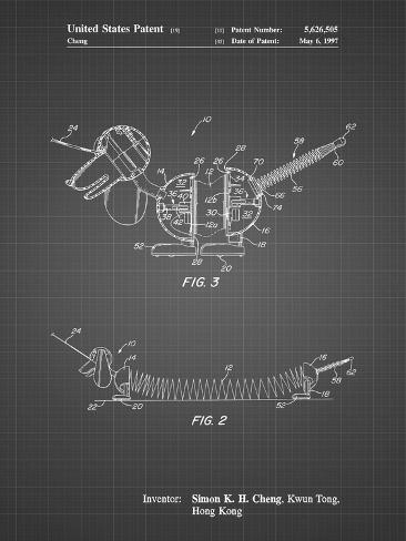 Giclee Print: PP1041-Black Grid Slide Rule Patent Poster by Cole Borders: 12x9in