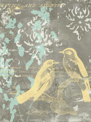 Art Print: Pretty Birds I by Jennifer Goldberger: 12x9in