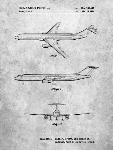 Giclee Print: PP748-Slate Boeing Concept 777 Aircraft Patent Poster by Cole Borders: 12x9in