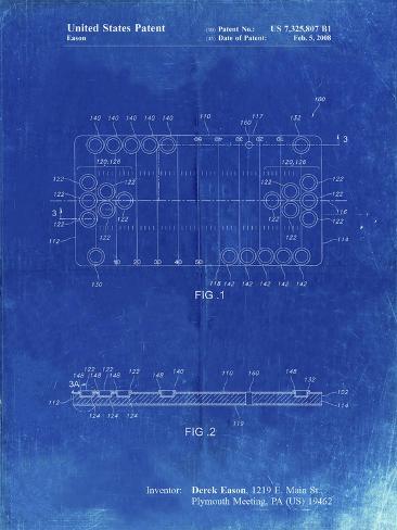 Giclee Print: PP731-Faded Blueprint Beer Pong Patent Poster by Cole Borders: 12x9in