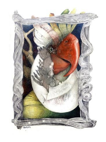 Giclee Print: Parrot by Skarlett: 12x9in