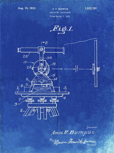 Giclee Print: PP865-Faded Blueprint Gurly Transit Patent Poster by Cole Borders: 12x9in