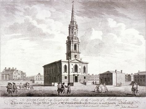 Giclee Print: St Giles in the Fields, Holborn, London, 1753 by Anthony Walker: 12x9in