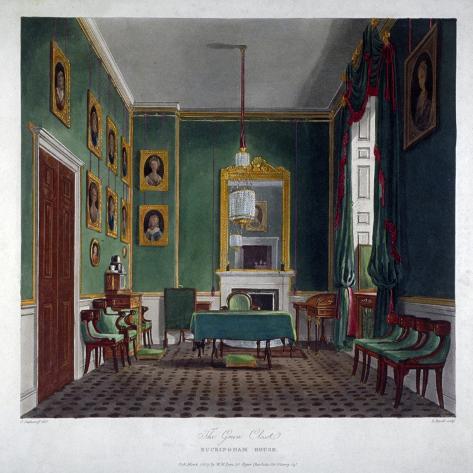 Giclee Print: Interior View of the Green Closet in Buckingham House, Westminster, London, 1819 by Daniel Havell: 16x16in