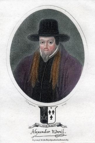 Giclee Print: Alexander Nowell, English Clergyman and Theologian by J Chapman: 18x12in