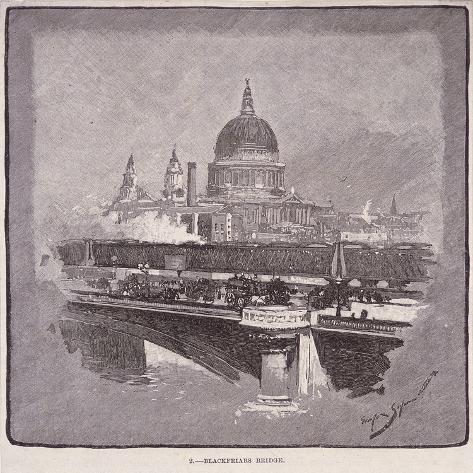 Giclee Print: Blackfriars Bridge, London, 1796 by James Walker: 16x16in