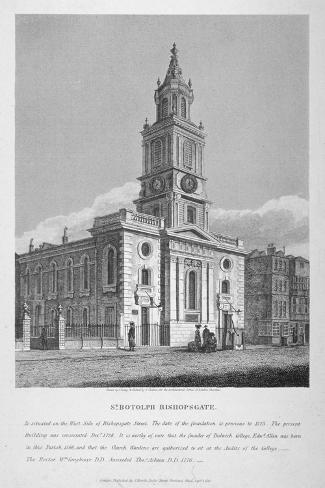 Giclee Print: View of the Church of St Botolph Without Bishopsgate, City of London, 1812 by Joseph Skelton: 18x12in