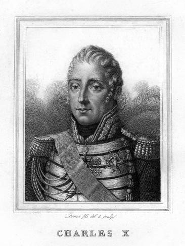 Giclee Print: Charles X, King of France, 19th Century by Perrot: 12x9in