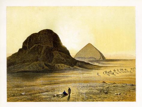 Giclee Print: Brick Pyramids of Dashur, Egypt, C1870 by W Dickens: 12x9in