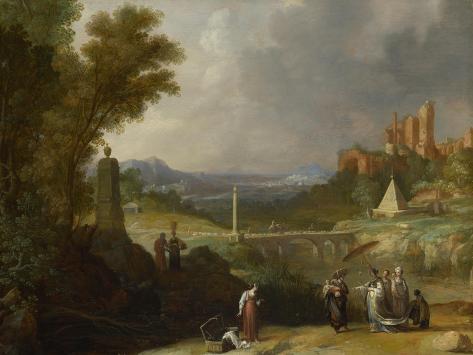 Giclee Print: The Finding of the Infant Moses by Pharaoh's Daughter, 1636 by Bartholomeus Breenbergh: 12x9in