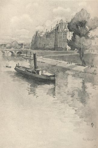 Giclee Print: Le Quai Des Orfevres, 1915 by Eugene Bejot: 18x12in