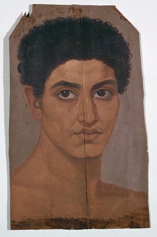 Giclee Print: Egyptian wax portrait of a young man, 2nd century: 18x12in