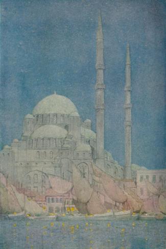 Giclee Print: 'The Mosque of the Yeni-Valide-Jamissi, Constantinople', 1913 by Jules Guerin: 18x12in