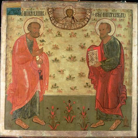 Giclee Print: Apostles Peter and Paul, 1708 by Feoktist Klimentov: 16x16in