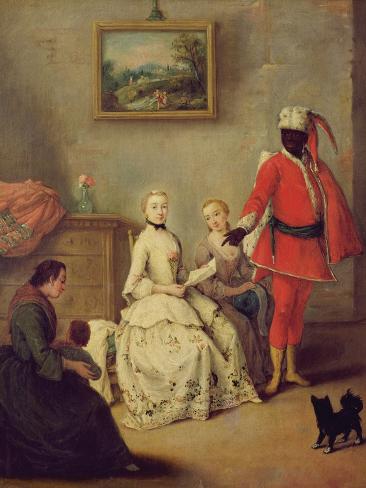 Giclee Print: The Moor's Letter, c.1750 by Pietro Longhi: 12x9in