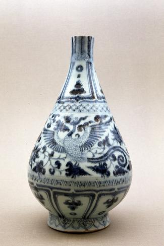 Giclee Print: Blue and White Vase, Yuan Dynasty (1206-1368) : 18x12in