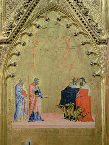 Giclee Print: The Miracle of the Dragons, from the Altarpiece of St. Matthew and Scenes from His Life, c.1367-70 by Andrea Orcagna Di Cione: 12x9in