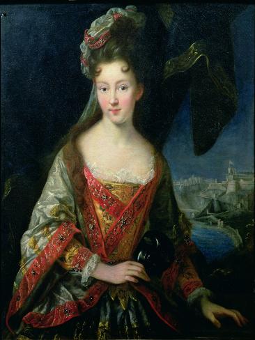 Giclee Print: Portrait of Princess Louise-Hippolyte by Jean-Baptiste van Loo: 12x9in