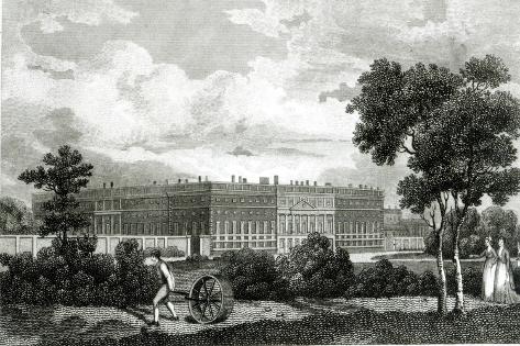 Giclee Print: Rolling the Lawns at Hampton Court Palace, 7th March 1807: 18x12in