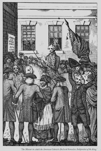 Giclee Print: The Manner in Which the American Colonists Declared Themselves Independent of the King, 1776 by American School: 18x12in